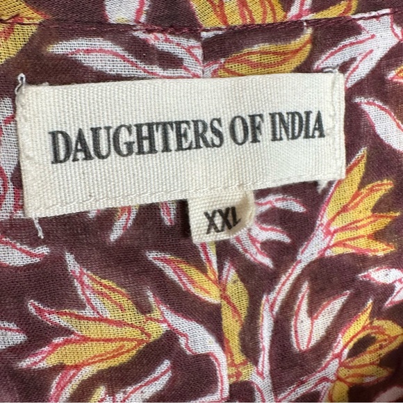 Daughters of India Kyra Dress Sumac Size 2XL Floral Cotton Boho - Picture 4 of 10